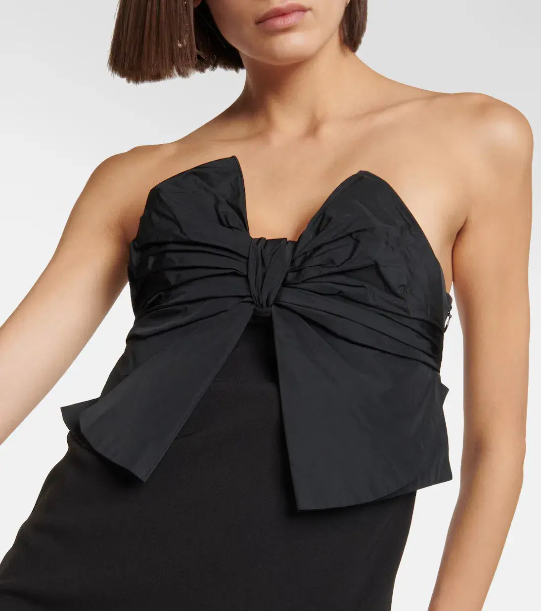 Red Valentino Strapless Bow Mini Dress Black Size 12 - Image 2