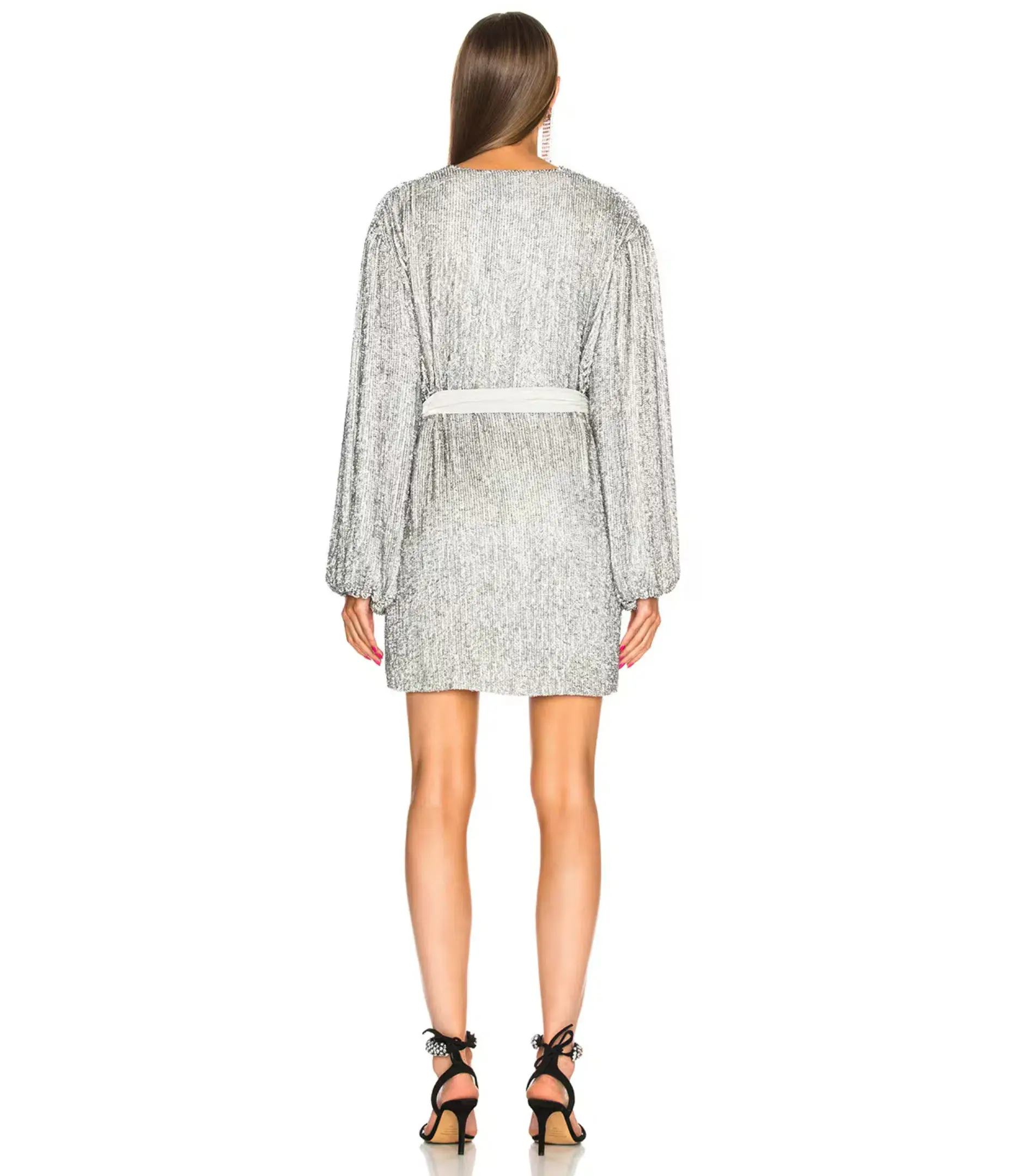 Retrofete Gabrielle Robe Dress Silver Size AU 12 - Image 3