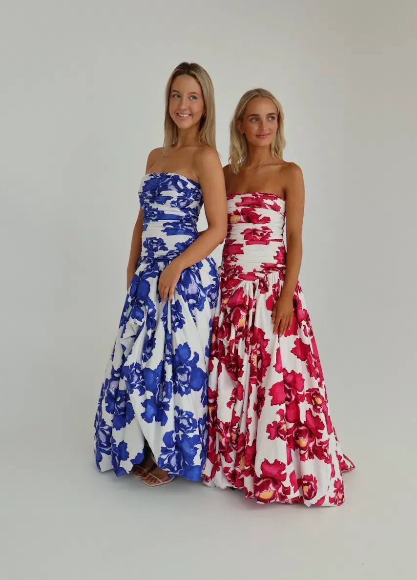 Aje Behold Maxi Dress Boldly Blooming Cobalt Size AU 8 - Image 7