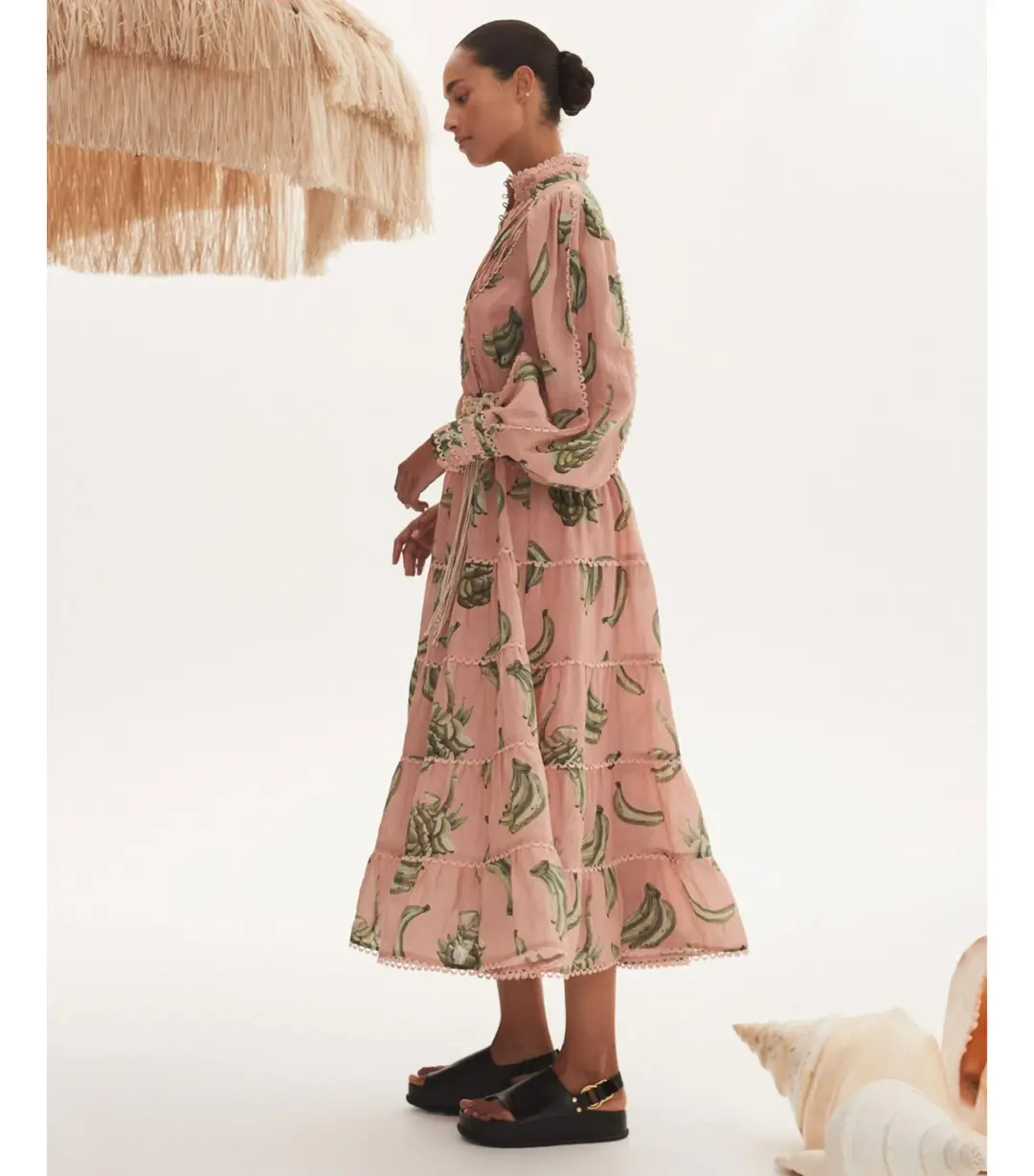 Alémais Bananarama Midi Dress Pink Size AU 12  for rent on The Volte - main image