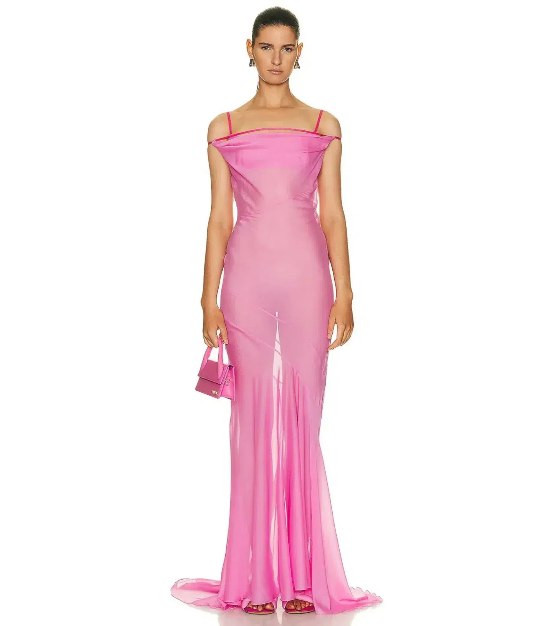 Jacquemus La Robe Draggiu Maxi Dress in Pink Size AU 12 - Image 1
