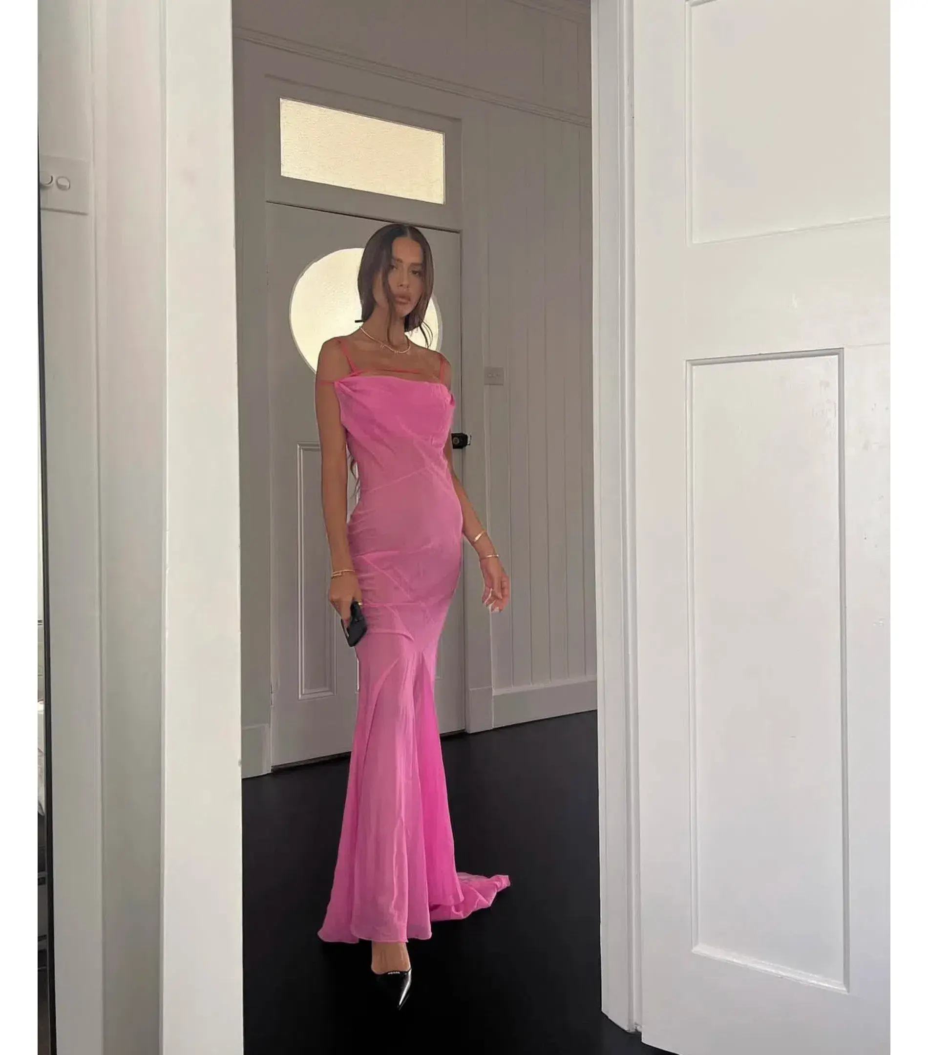 Jacquemus La Robe Draggiu Maxi Dress in Pink Size AU 12 - Image 3