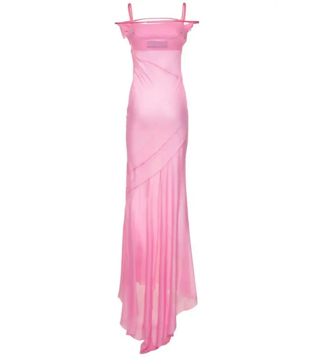 Jacquemus La Robe Draggiu Maxi Dress in Pink Size AU 12 for rent on The Volte - main image