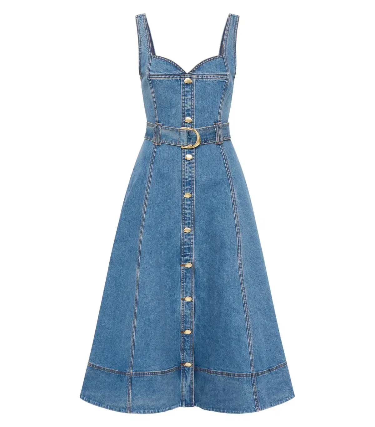 Aje Clay Denim Midi Dress in 90's Wash Size AU 10 - Image 4