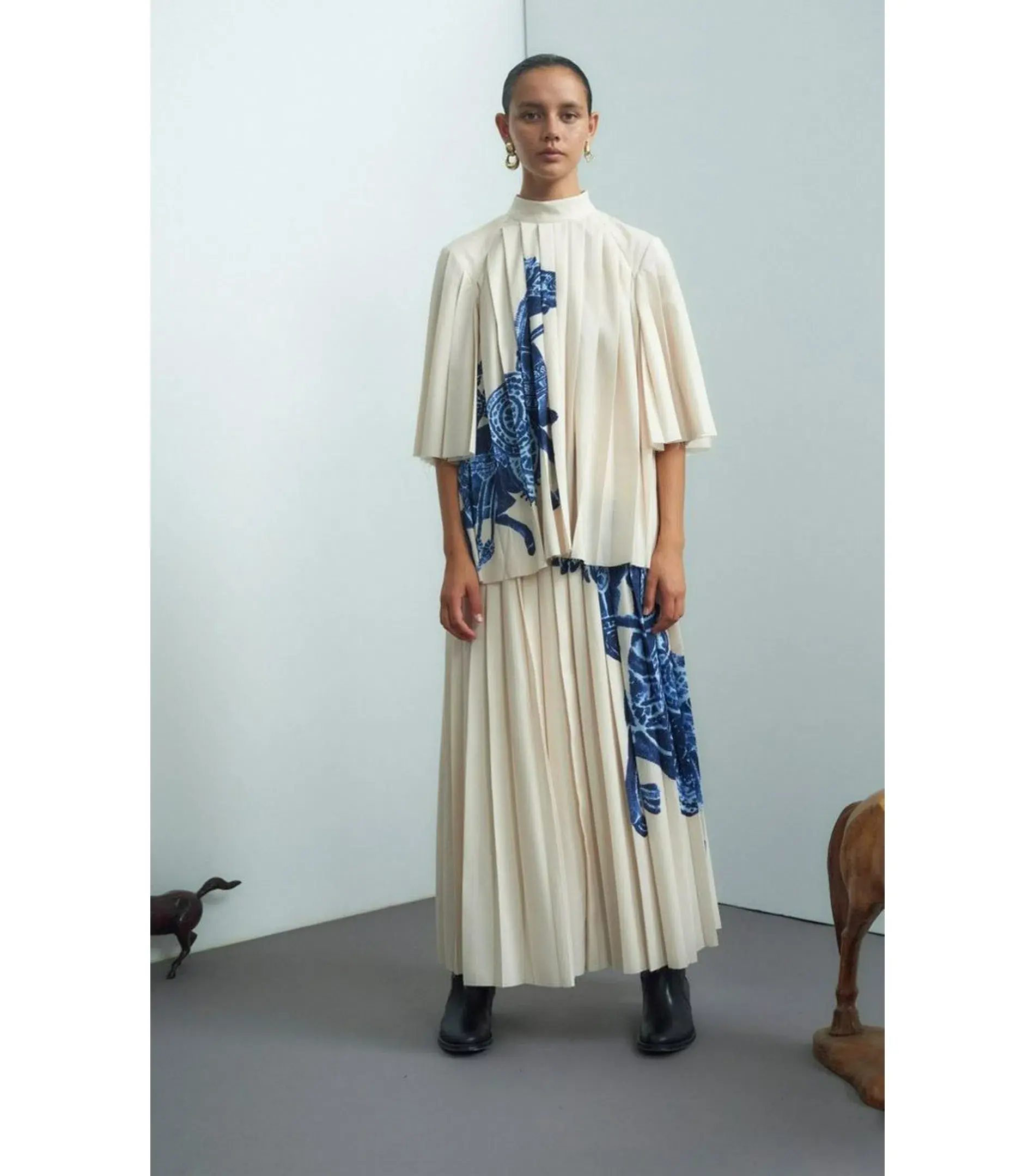 Alemais Rider Pleated Blouse and Skirt Print Size AU 12  - Image 1