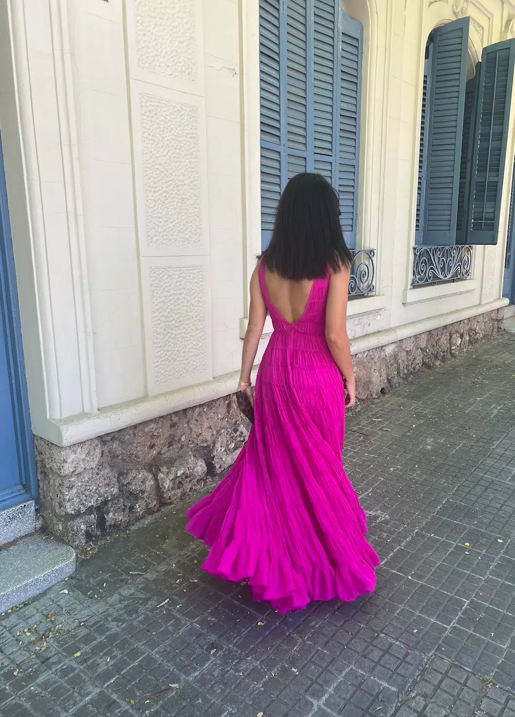 Aje Rosewood Ruched Maxi Dress Magenta Size AU 6 - Image 4