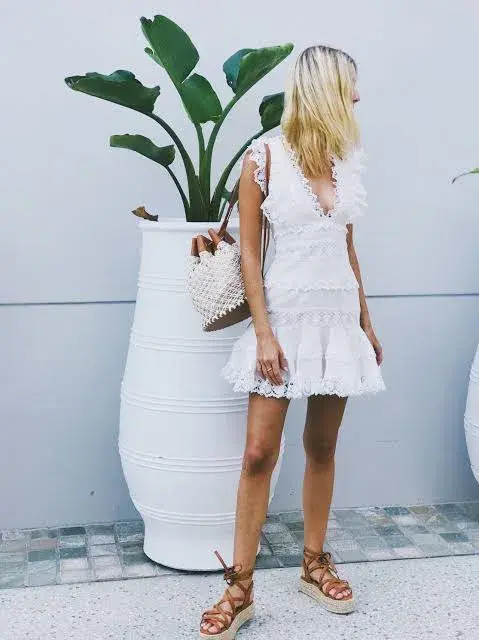 Zimmermann Wayfarer Paneled Flutter Mini Dress Ivory Size 8 - Image 5