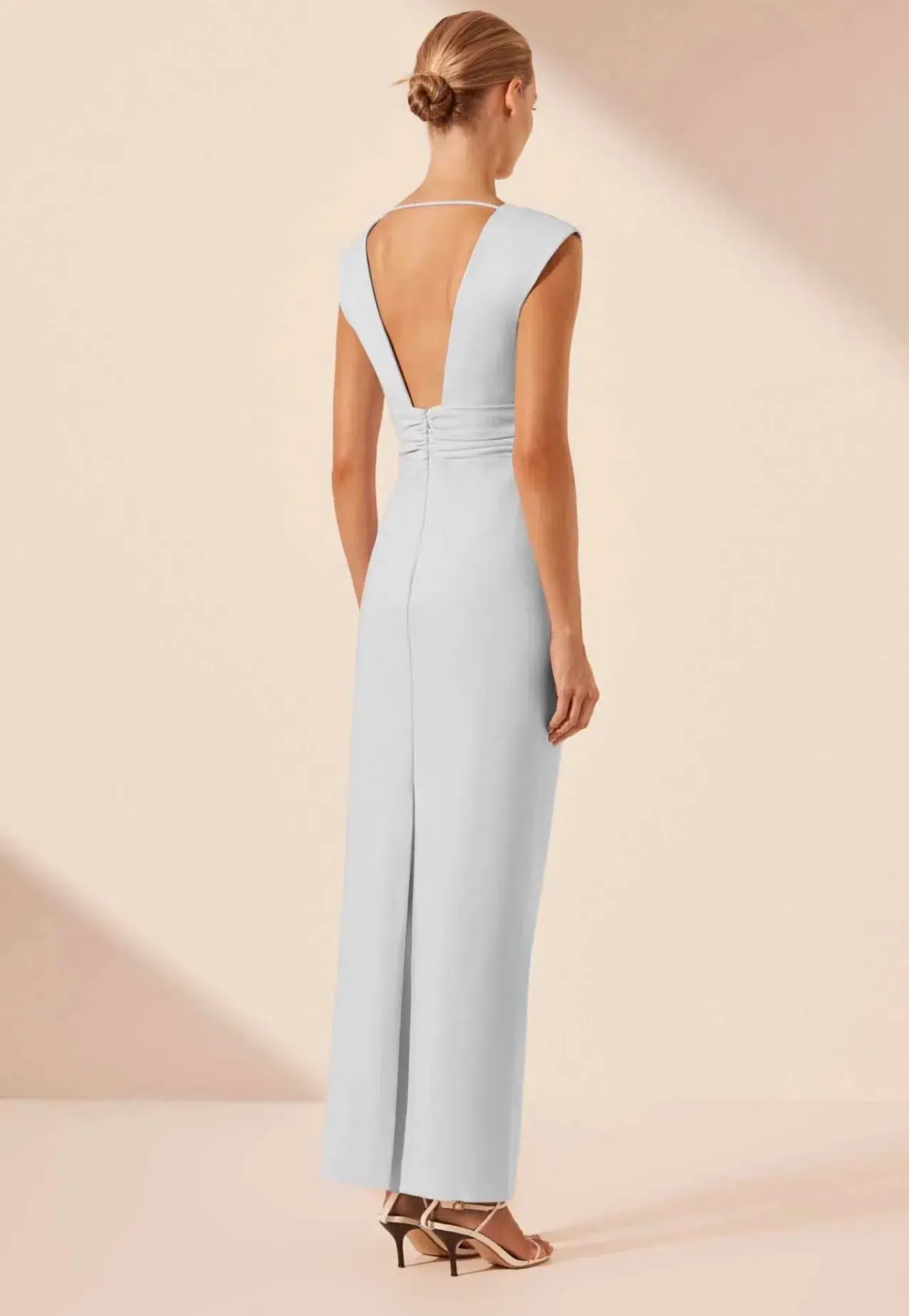 Shona Joy Lani Plunged Cut Out Maxi Dress in Sky Size 12 - Image 3