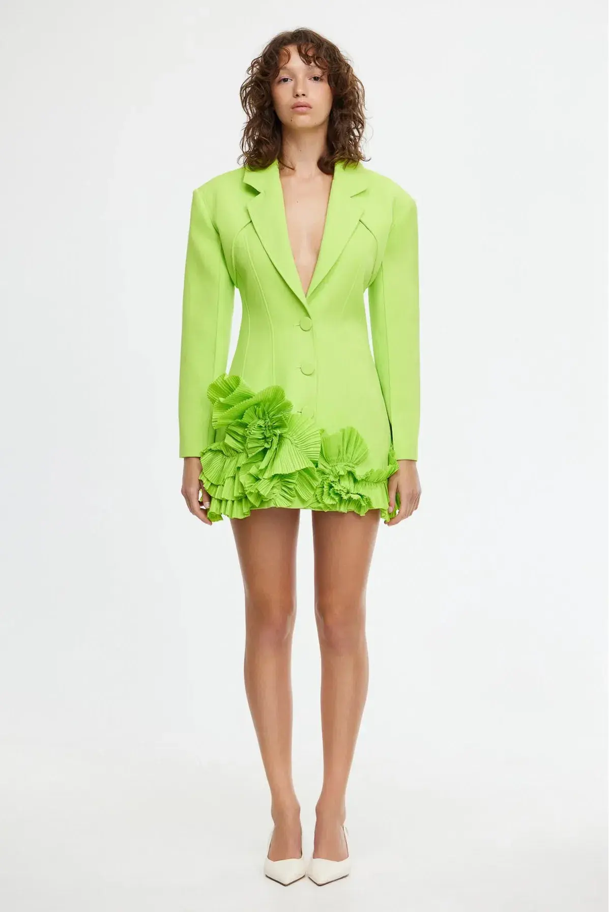 Acler Hampstead Blazer Mini Dress in French Lime Size 8  - Image 1