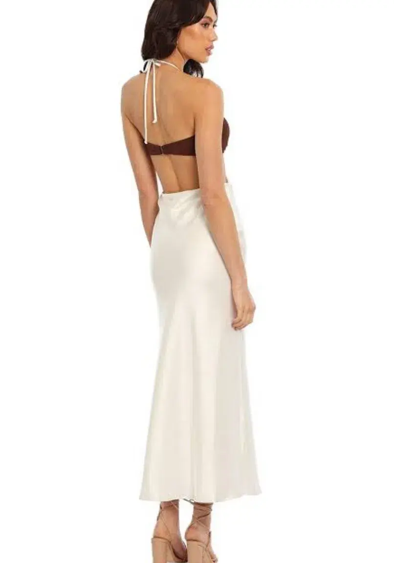 Bec & Bridge Nadia Cut Out Dress Chocolate/Ivory Size 10 - Image 3