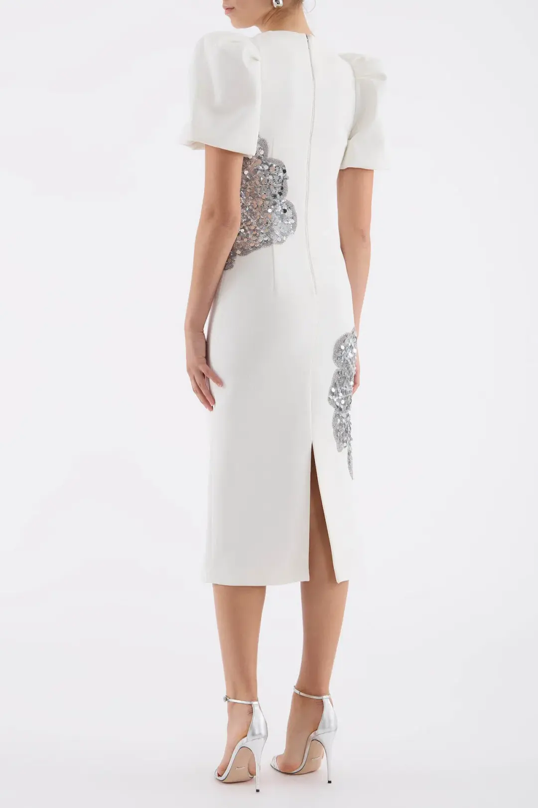 Rebecca Vallance Layana Midi Dress in Ivory Size 14 for rent on The Volte - main image