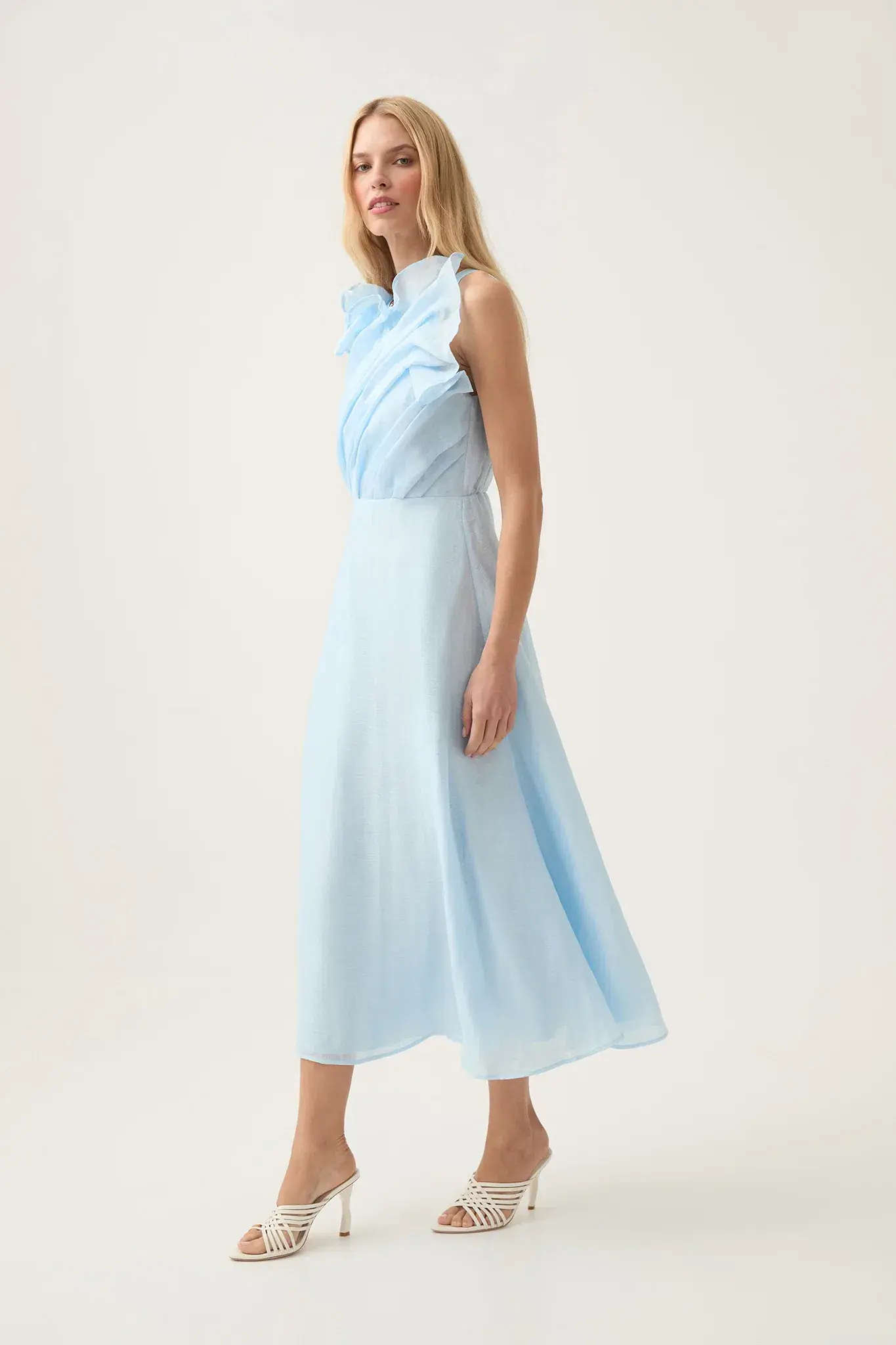 Aje Genesis Midi Dress in Sea Breeze Blue Size 14 - Image 4