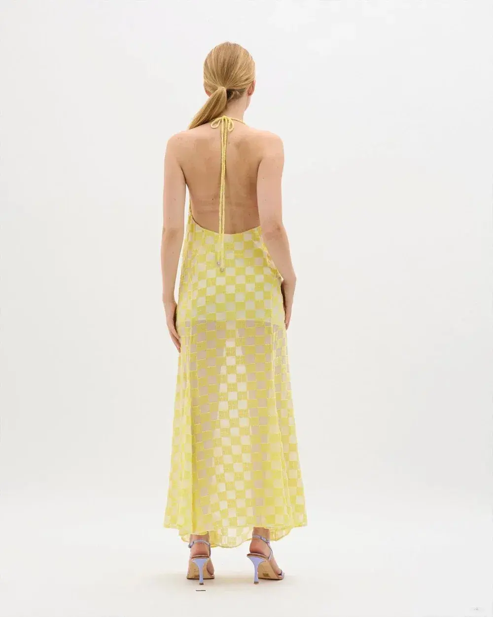 Muma World Asta Maxi Dress Yellow Velvet Size 8 - Image 2