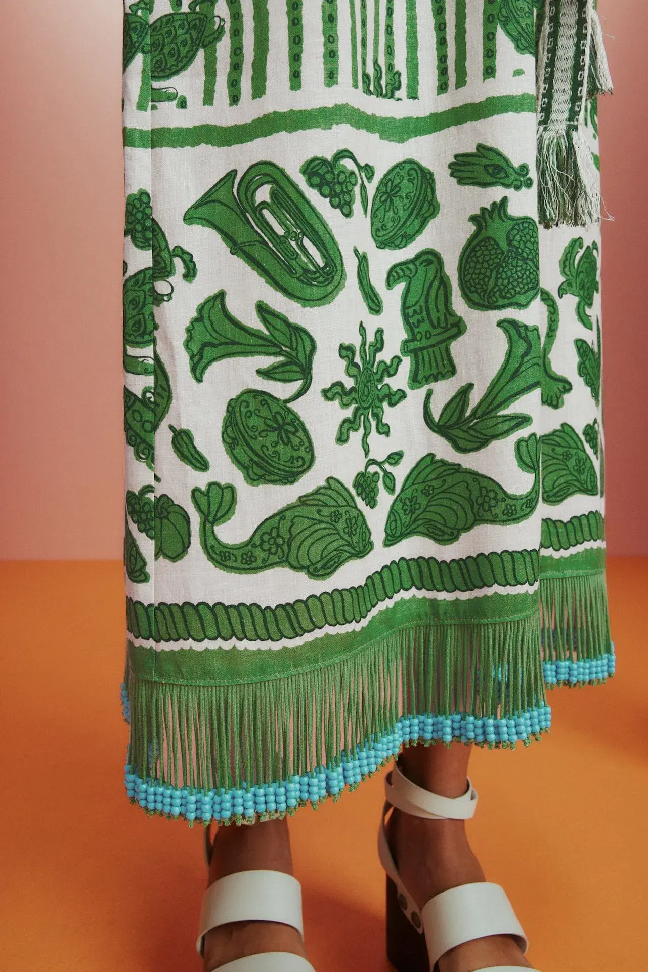 Alemais Lula Sleeveless Midi Dress Green Print Size 8 - Image 3
