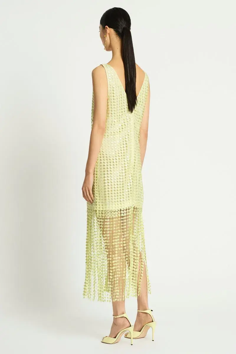 Sass & Bide Pinnacle Lace Midi Dress Lime Size 10 for rent on The Volte - main image