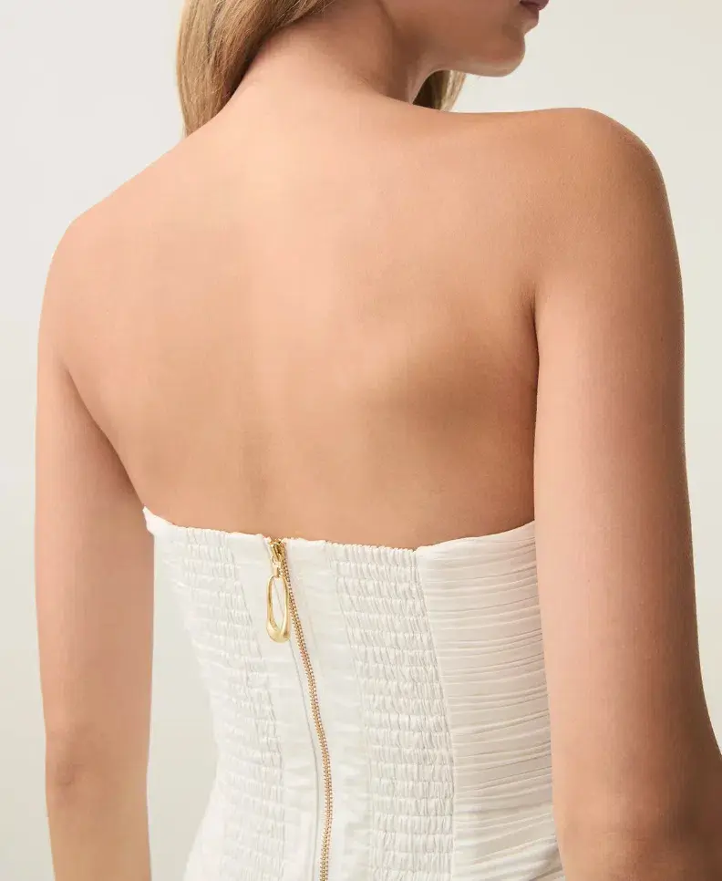 Aje Violette Bubble Hem Mini Dress Ivory Size 10 - Image 9