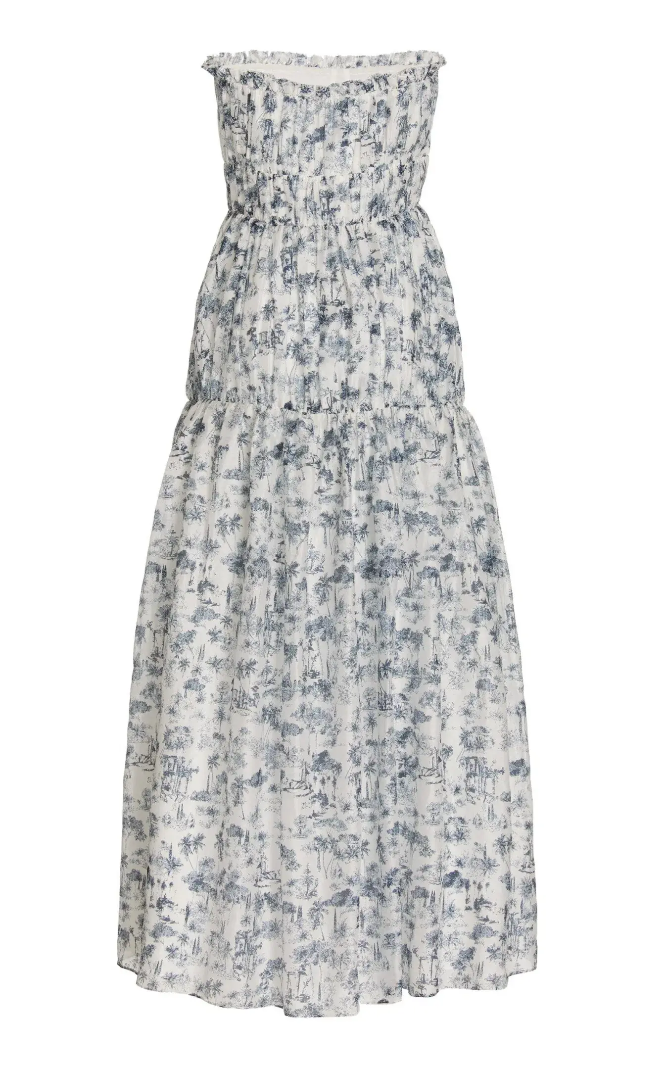 Sir the Label Dimitri Printed Cotton Silk Strapless Midi Dress Print Size XS / AU 6 - Image 5