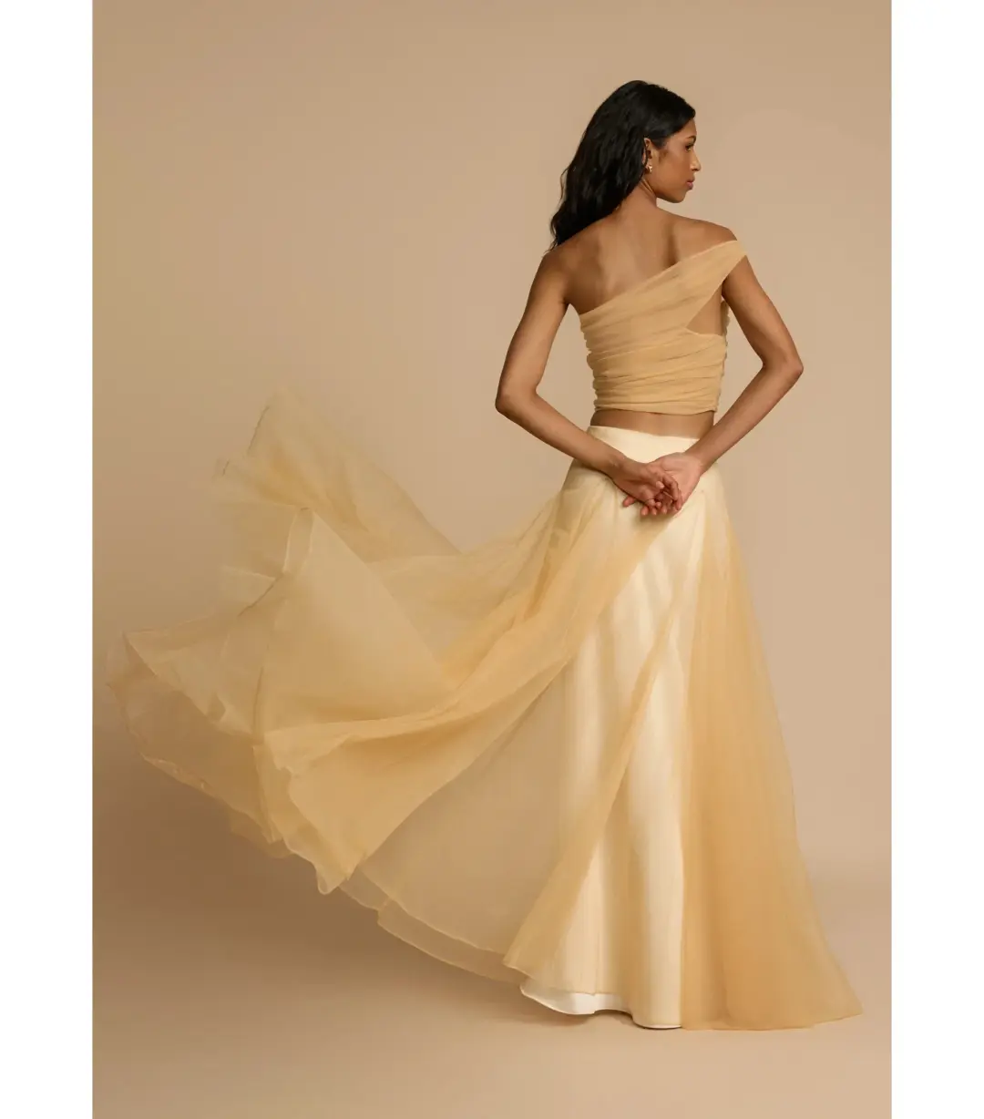 Arcina Ori Violetta Top and Skirt Set in Champagne Size AU 8 for rent on The Volte - main image