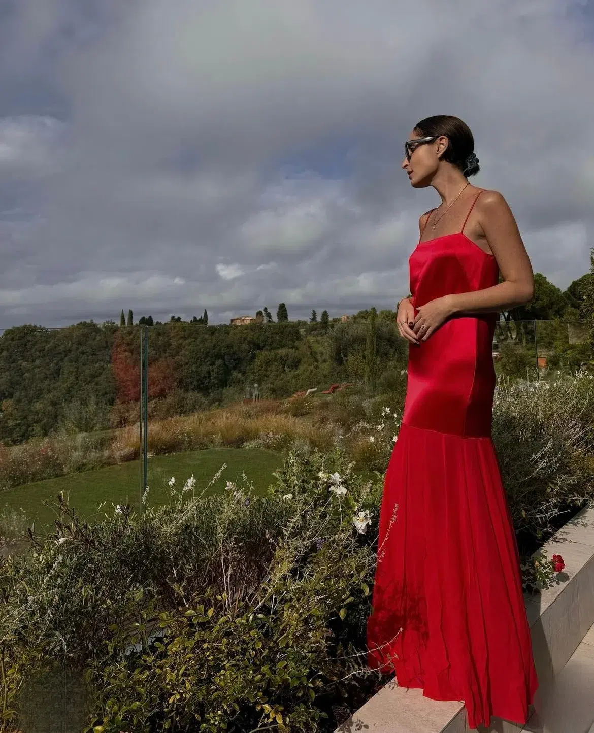 Shona Joy Moraya Dropped Waist Maxi Dress Chili Size AU 12 - Image 5