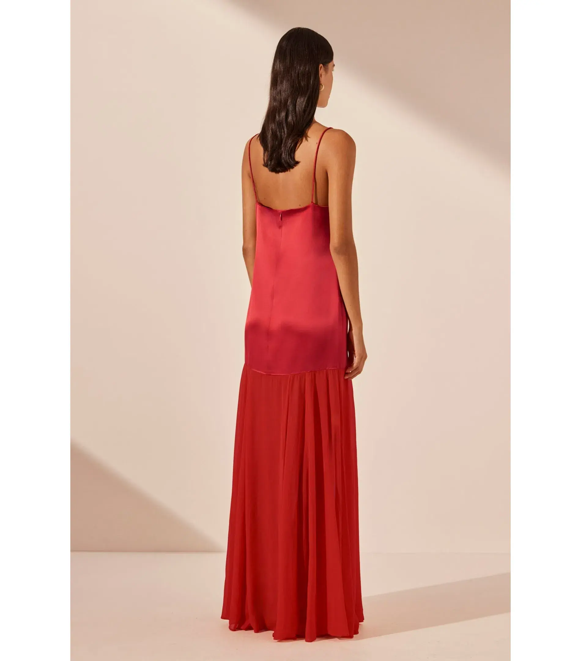 Shona Joy Moraya Dropped Waist Maxi Dress Chili Size AU 12 - Image 3