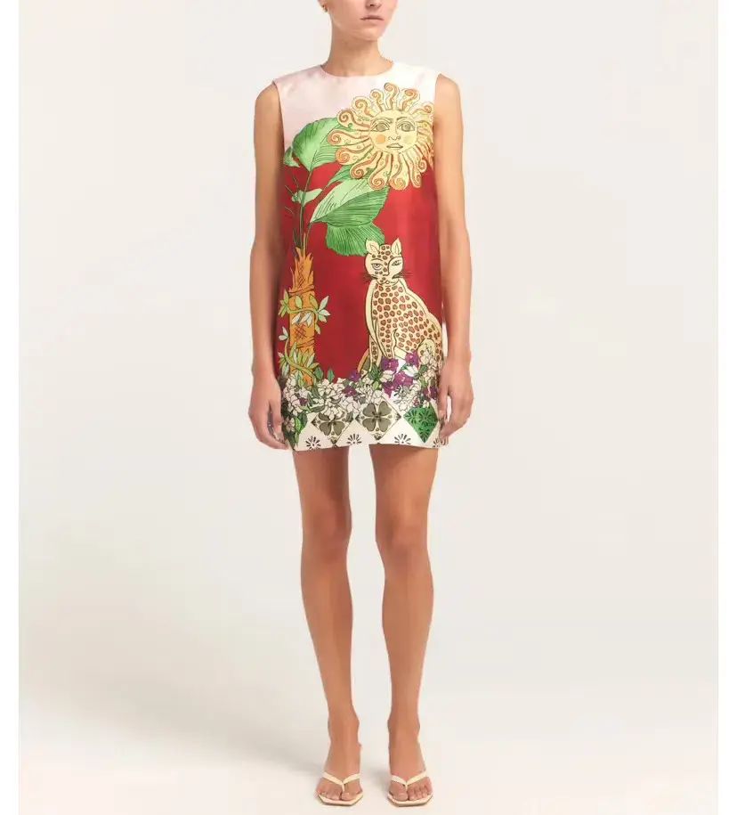 Alemais Tiger Mini Dress Multi Size AU 12 - Image 1