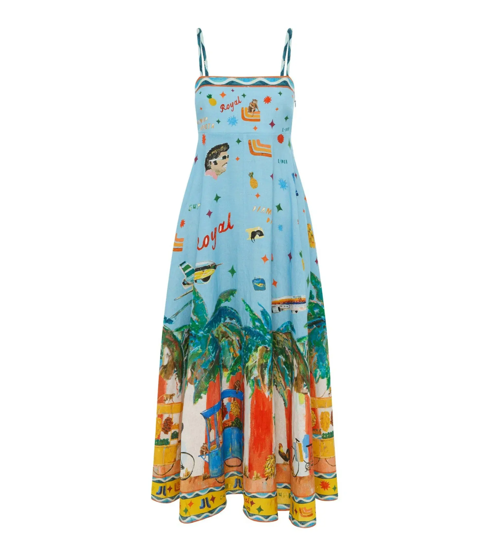 Alemais All Aboard Dress Blue Print Size AU 10 - Image 4