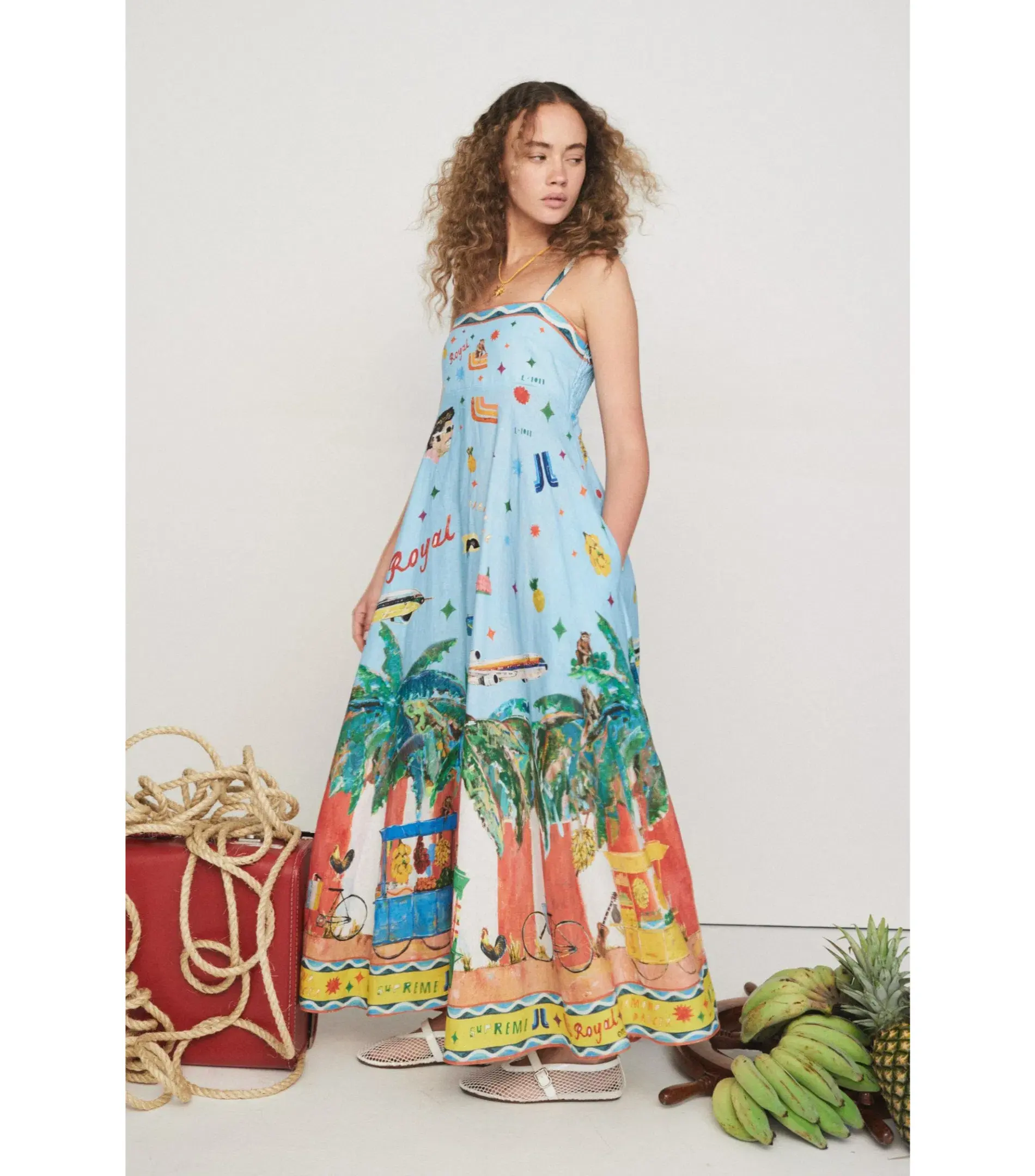 Alemais All Aboard Dress Blue Print Size AU 10 - Image 2