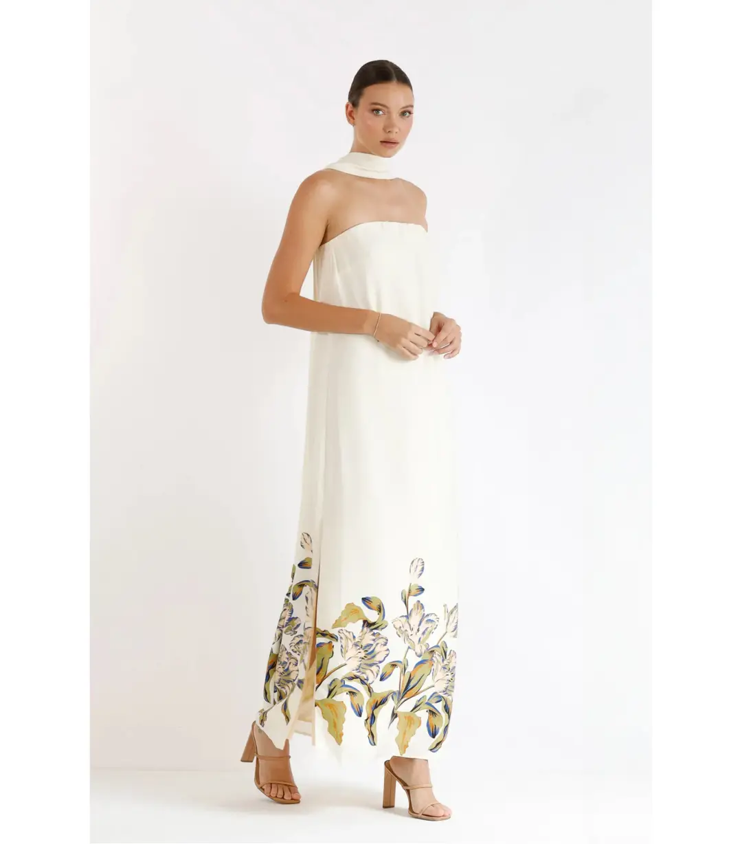 Pasduchas Celeste Column Midi Dress Multi Size Small / AU 8 for rent on The Volte - main image