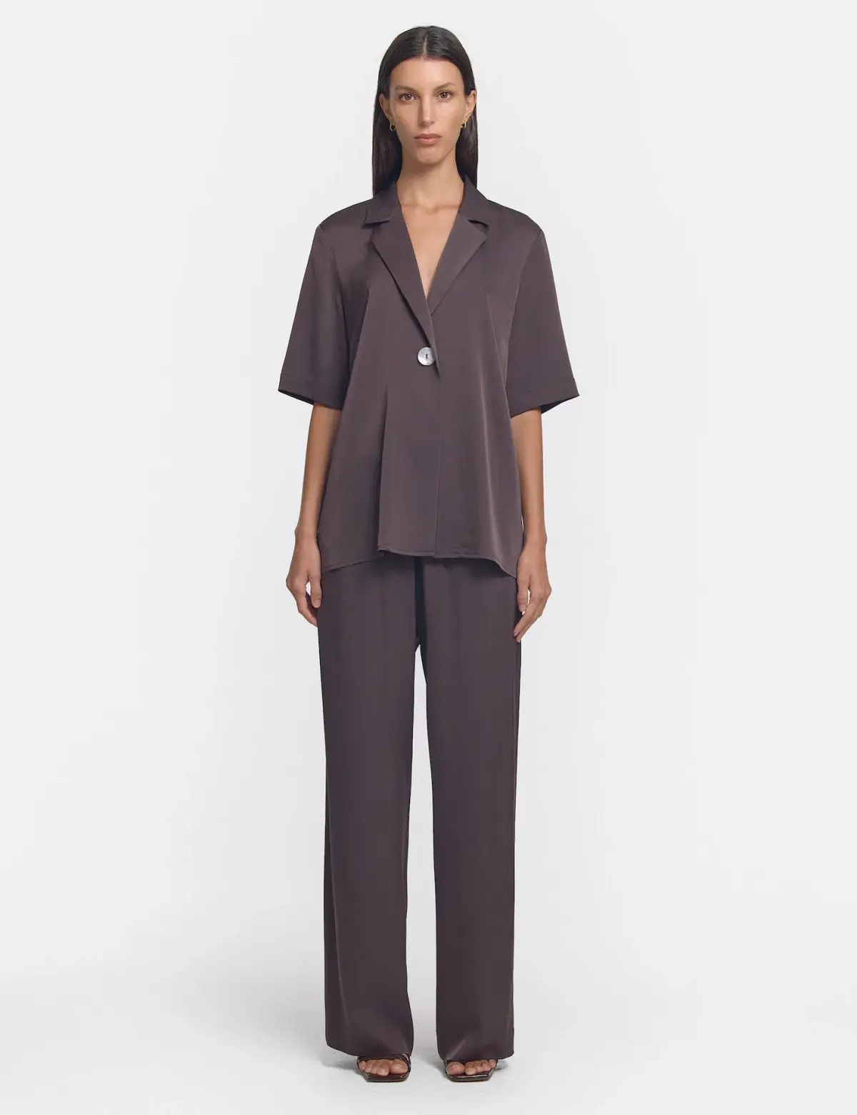 Viktoria and Woods Concert Shirt Size 1 and Pilot Pant Size 2 Set Chocolate  - Image 1