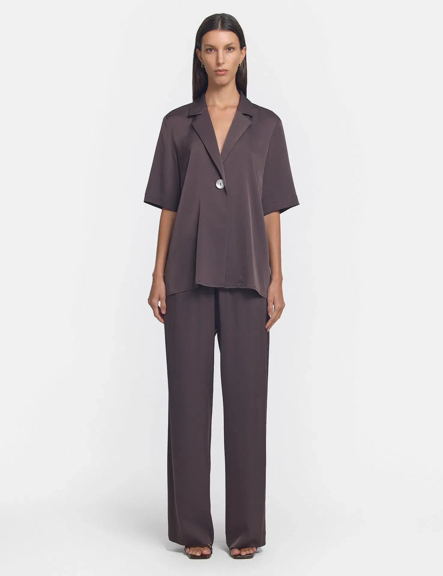 Viktoria and Woods Concert Shirt Size 1 and Pilot Pant Size 2 Set Chocolate  - Image 1