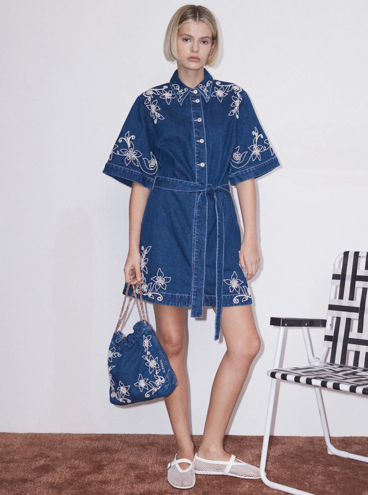 Alémais Carmen Mini Dress Blue Size AU 16 - Image 1