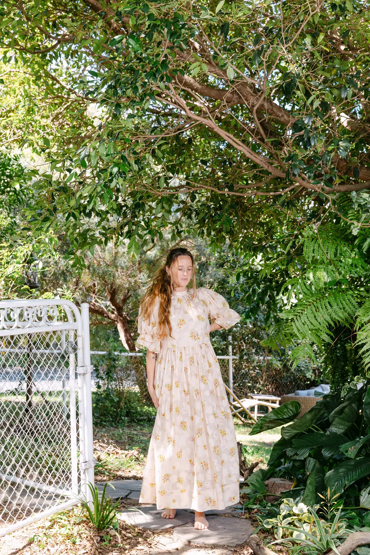 Alémais Clementine Puff Sleeve Midi Dress Size AU 12 - Image 2