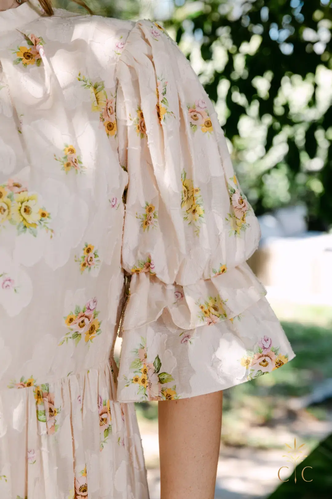 Alémais Clementine Puff Sleeve Midi Dress Size AU 12 for rent on The Volte - main image