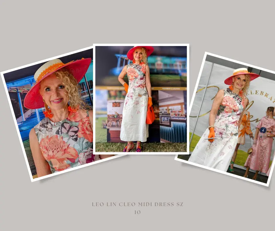 Leo Lin Cleo Sleeveless Midi Dress in Lush Placement Print in White Size 10 - Image 2