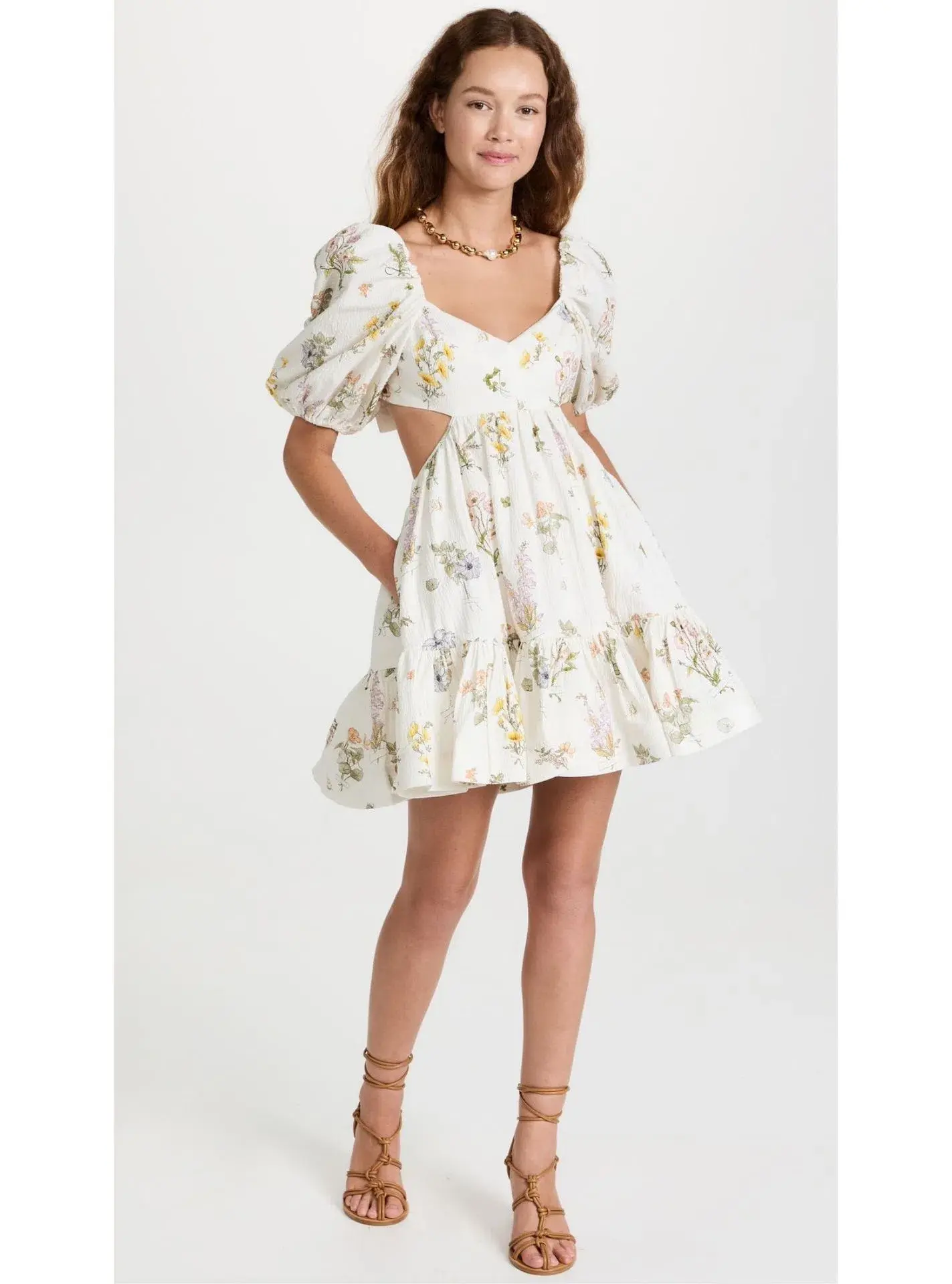 Zimmermann Jeannie Puff Sleeve Mini Dress Bouquet Floral Size 2 / AU 12 - Image 1