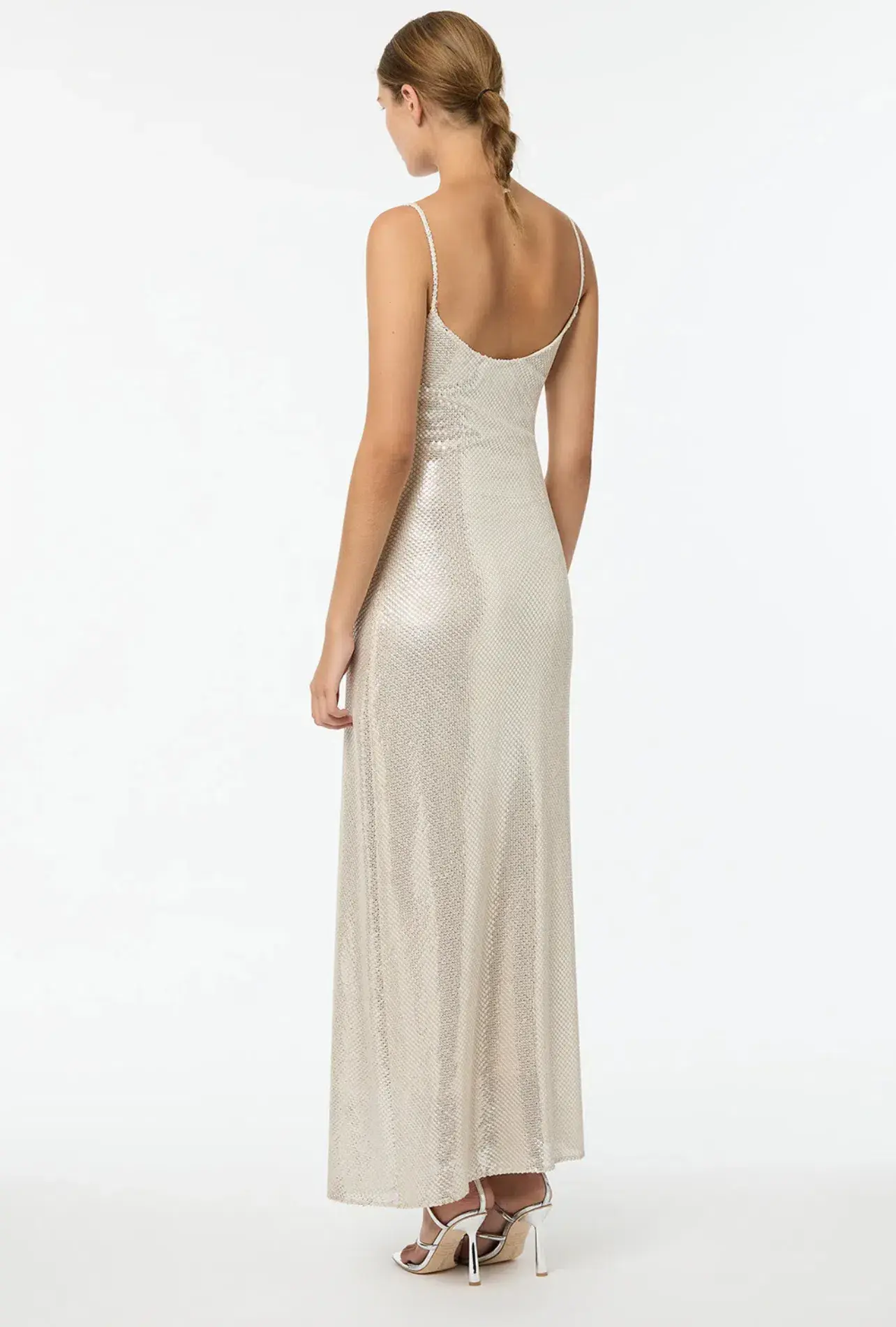 Manning Cartell High Voltage Slip Dress Nude Silver Size 8 - Image 3