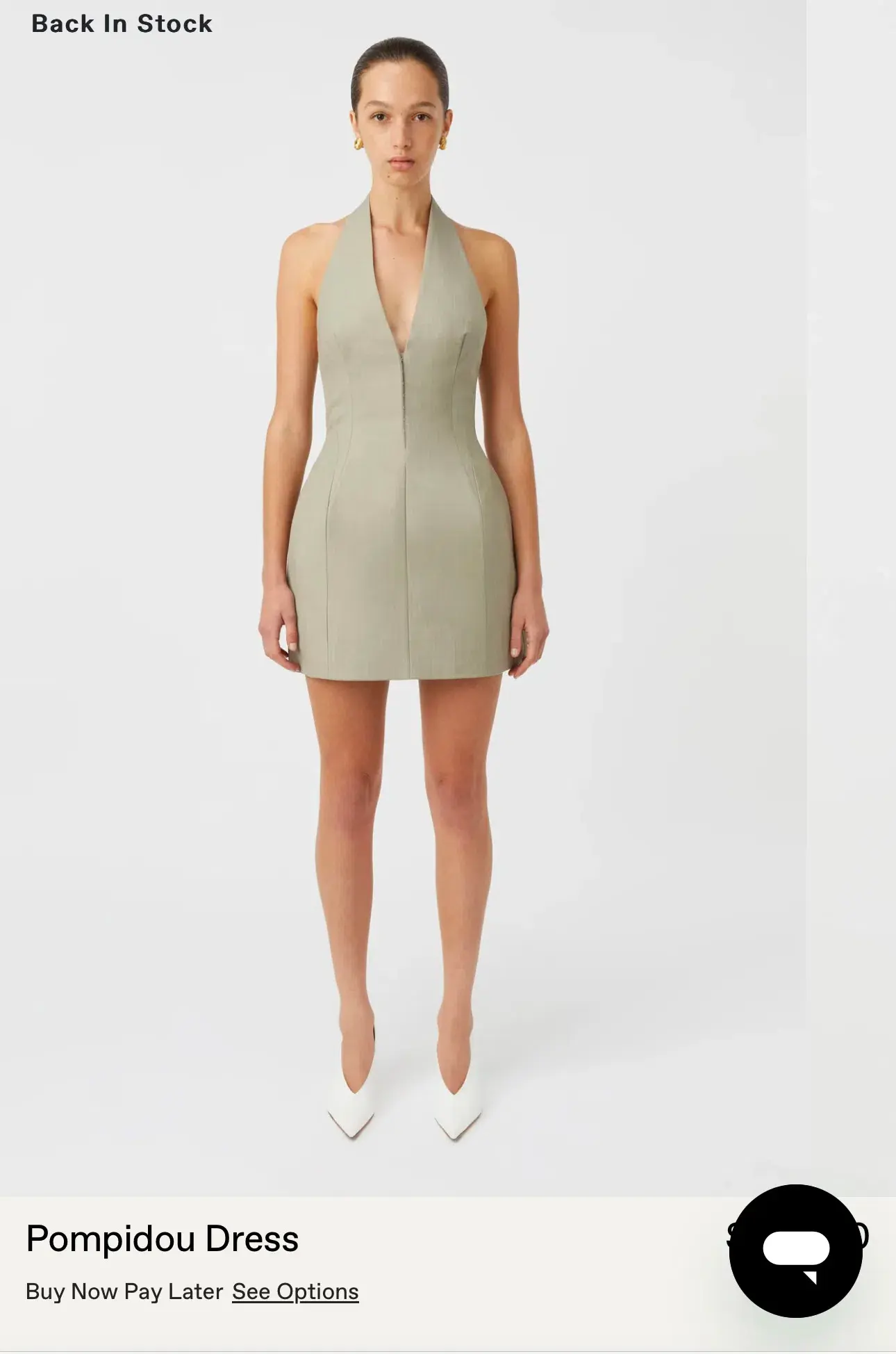 Pompidou Halter Neck Mini Dress in light brown  - Image 1
