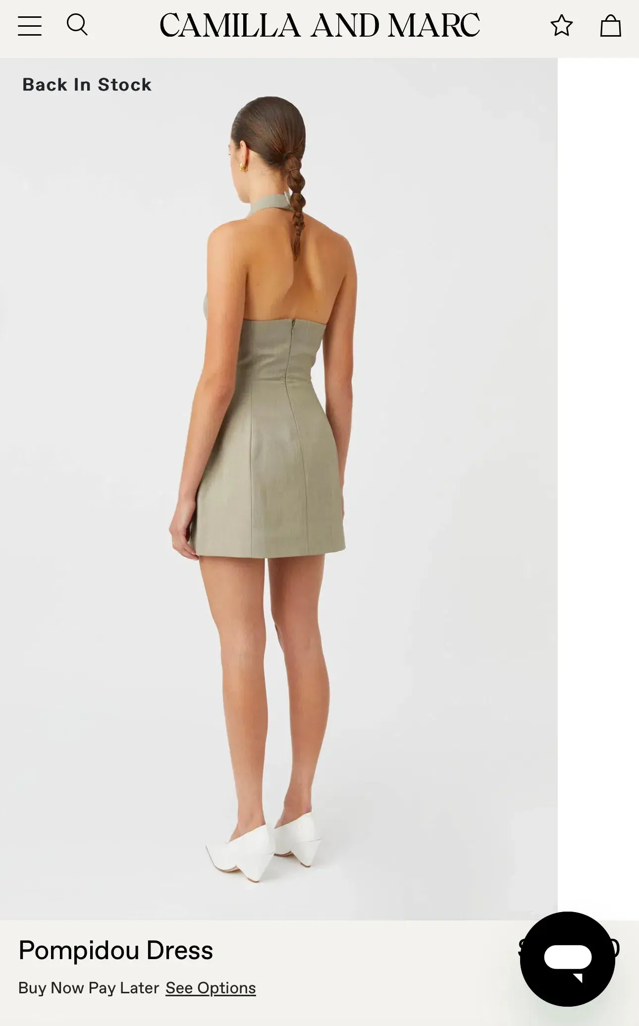 Pompidou Halter Neck Mini Dress in light brown  - Image 4