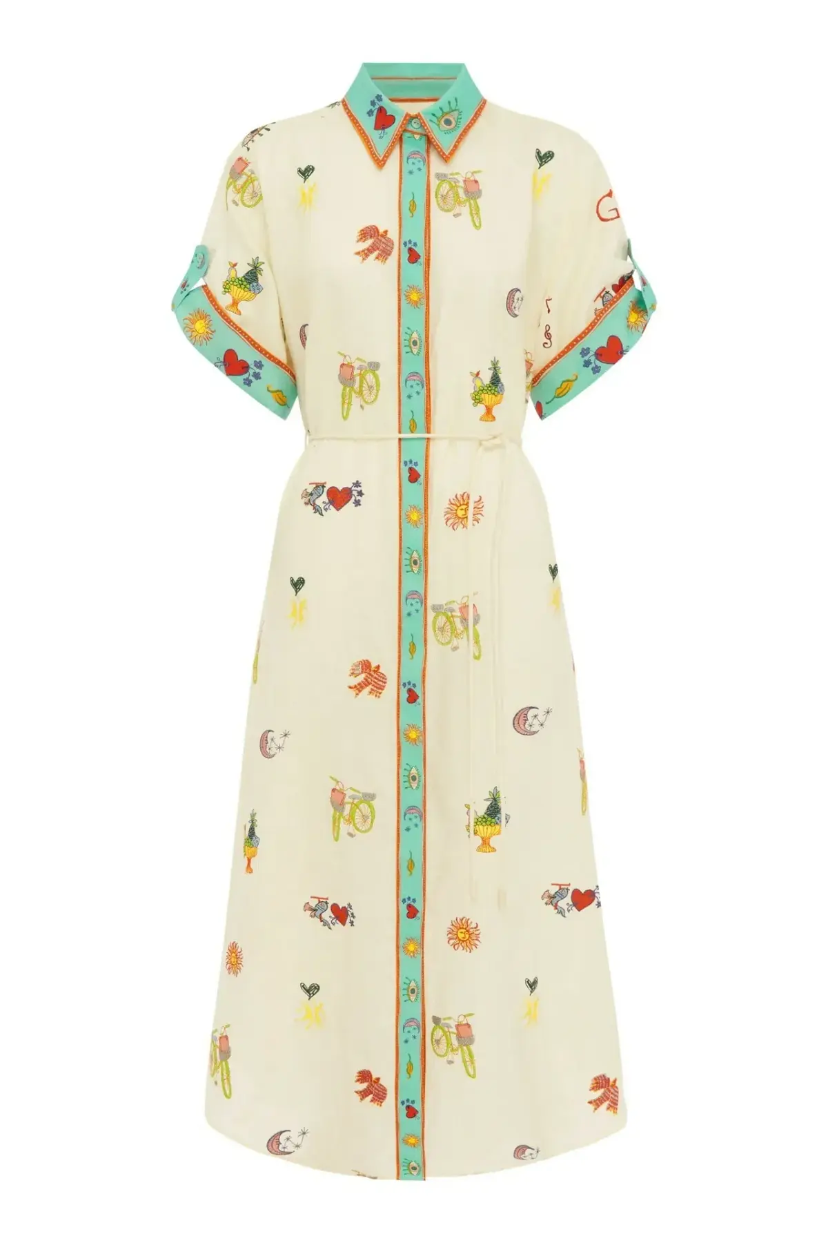 ALEMAIS HOLIDAY GO-TO EMBROIDERED SHIRTDRESS SIZE 10 - Image 1