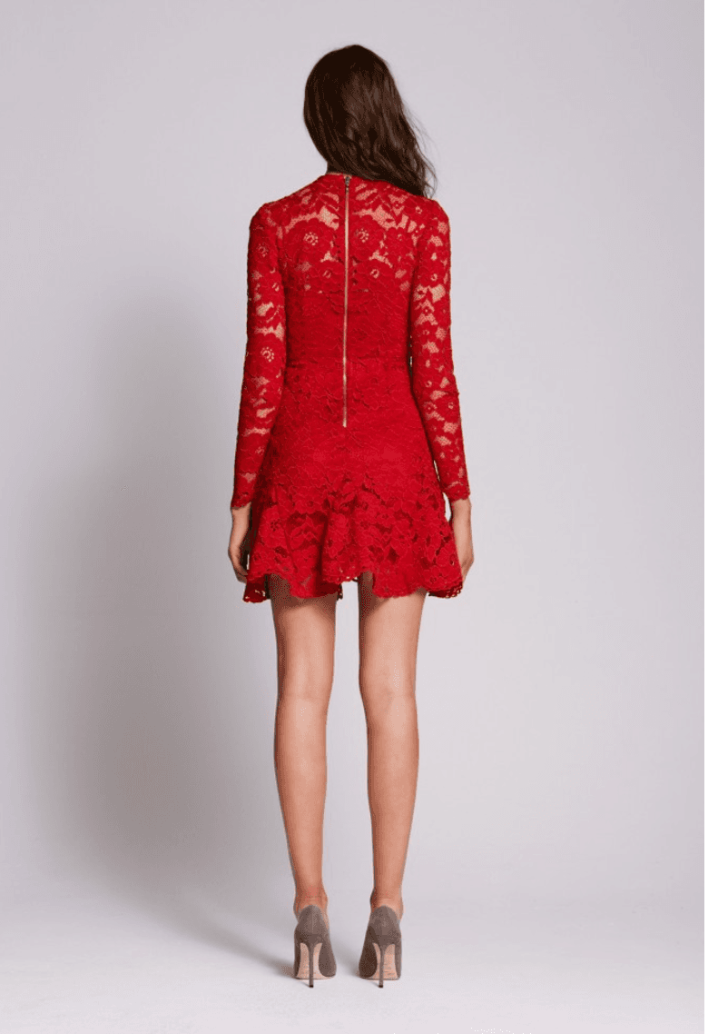 Yeojin Bae Cornelli Lace Sofia Dress Red Size 8 - Image 2