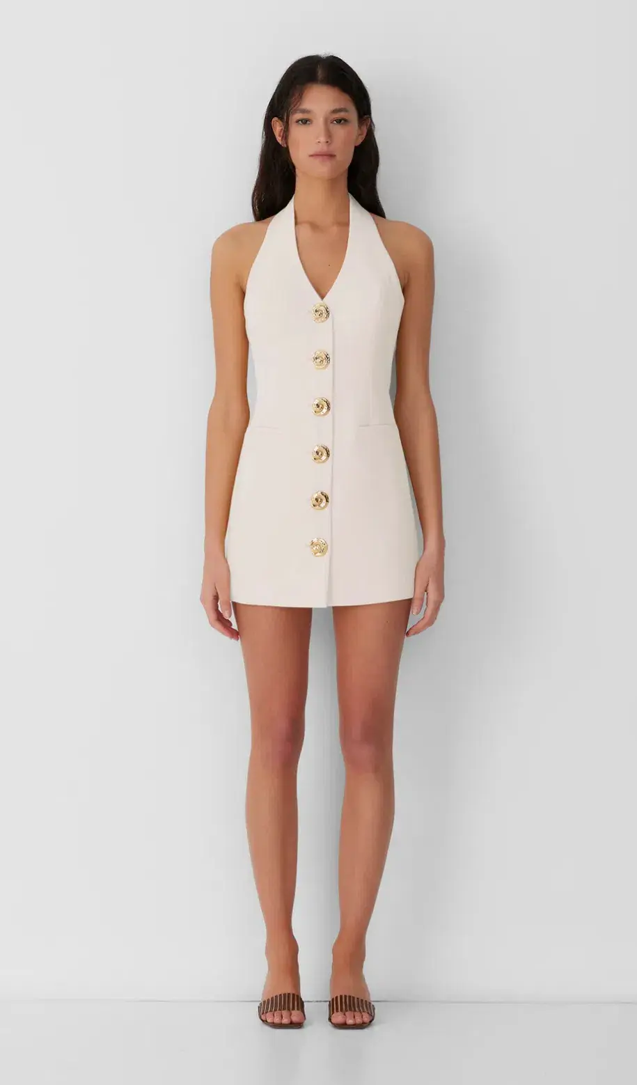 The Wolf Gang Irida Vest Mini Dress Ivory AU 6 XS for rent on The Volte - main image