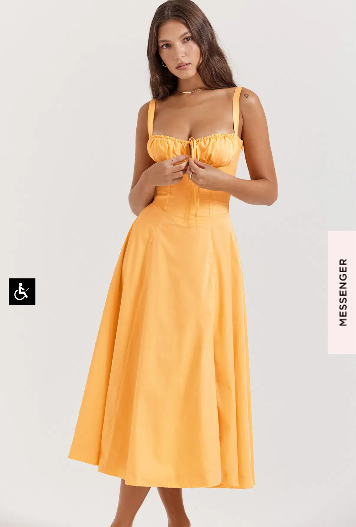 House of CB CARMEN TANGERINE BUSTIER SUNDRESS  Size L - Image 1