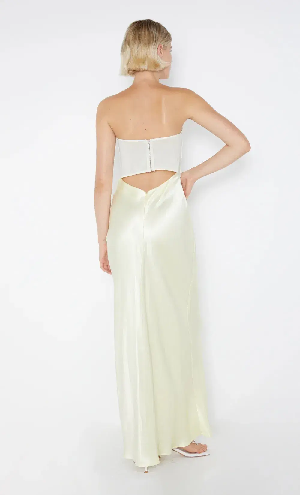 BEC + BRIDGE - Halle Strapless Dress in Ice Yellow Size AU 8 - Image 2