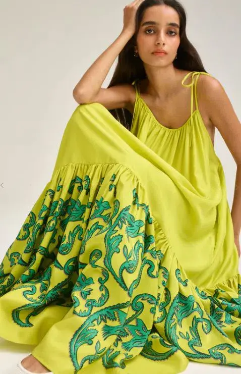 Scanlan Theodore Silk Nightingale Print Dress Size AU 10 - Image 3