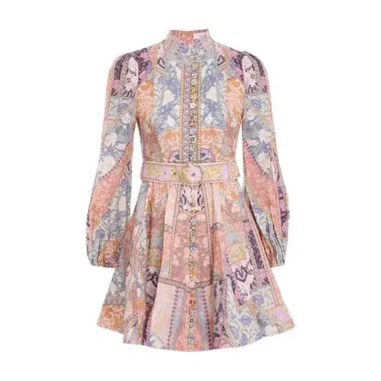 Zimmermann Kaleidoscope Buttoned Mini Dress Size 3 AU 14 - Image 3