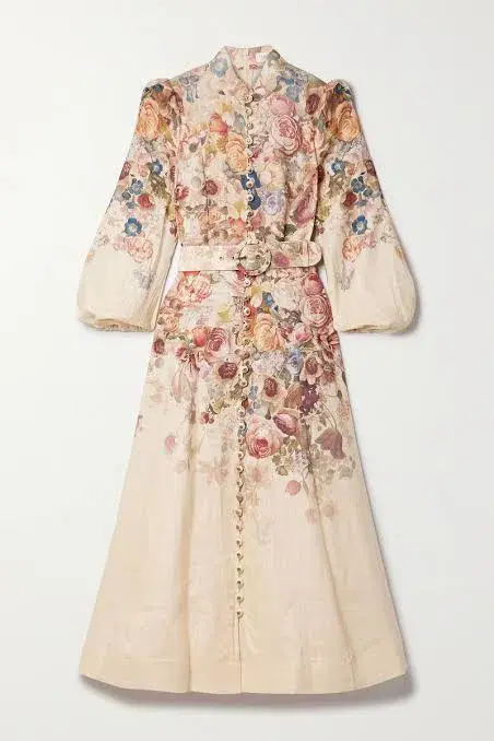Zimmermann Luminosity Buttoned Midi Dress Floral Size 2 / Au 12 for rent on The Volte - main image