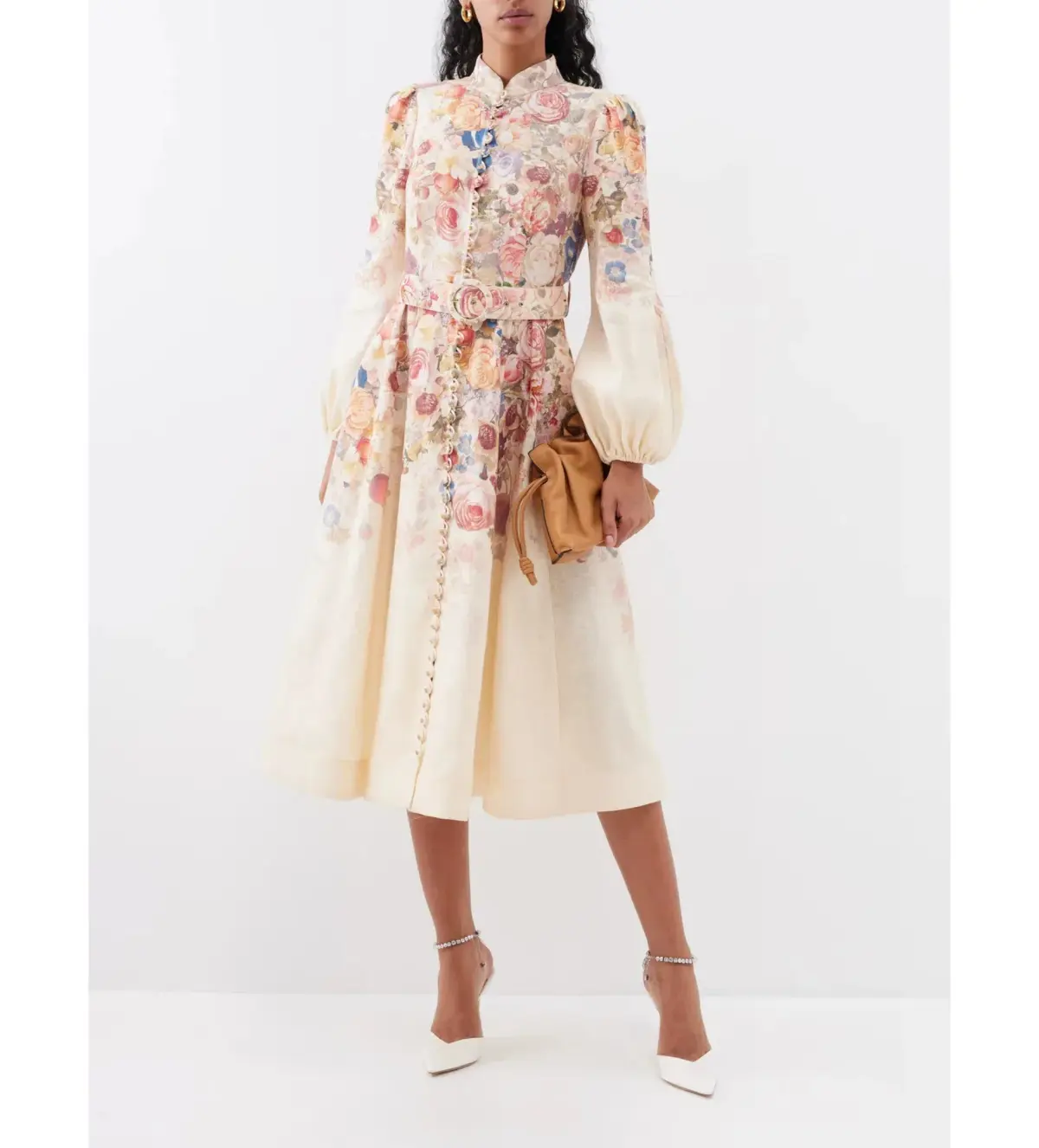 Zimmermann Luminosity Buttoned Midi Dress Floral Size 2 / Au 12 - Image 1