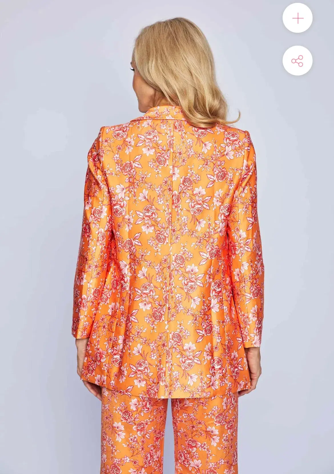 Moira Muse Hepburn Floral Two-Piece Suit Peach Size 14  - Image 4
