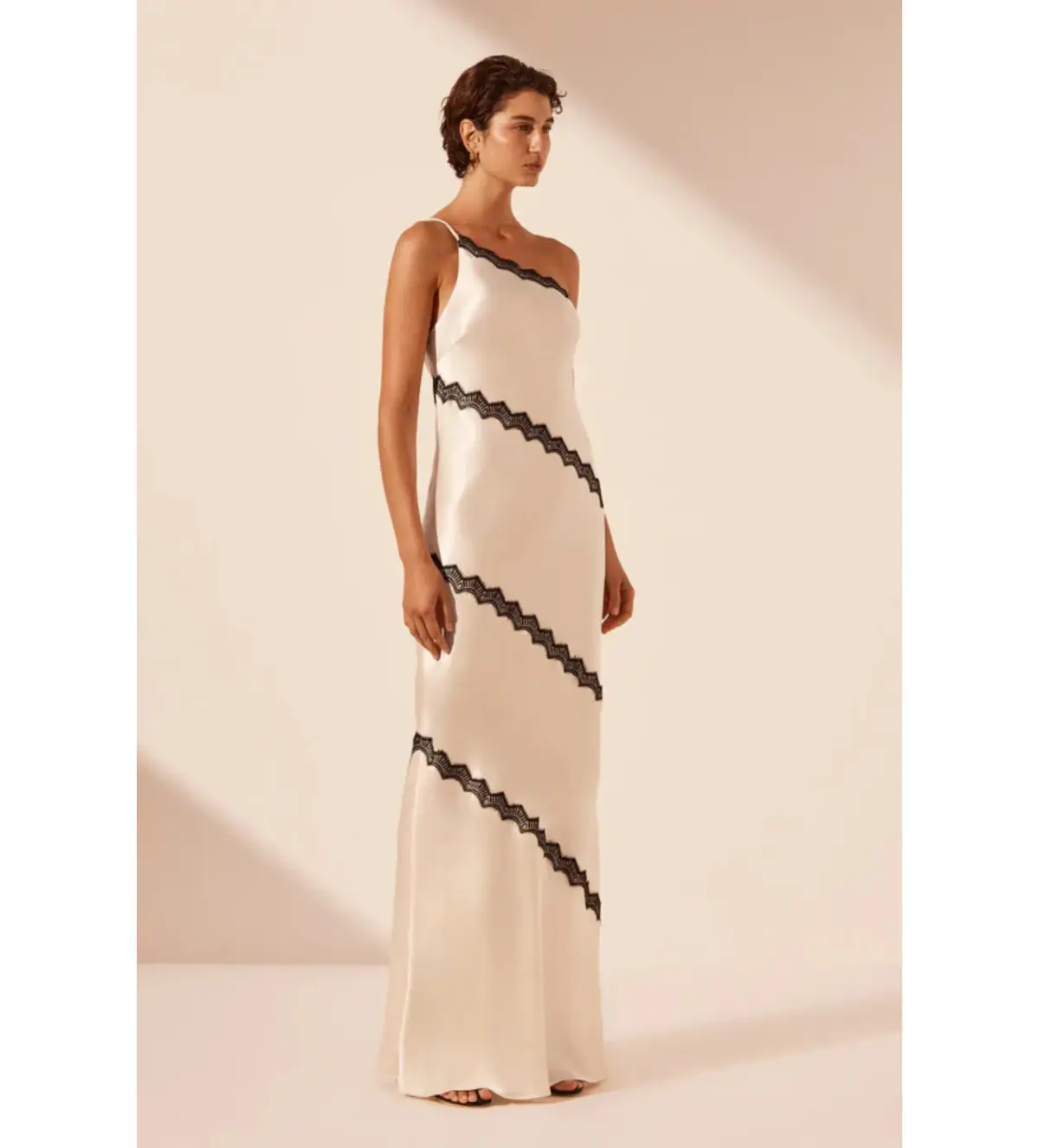 Shona Joy Camille Lace Asymmetrical Maxi Dress Size 8 - Image 2