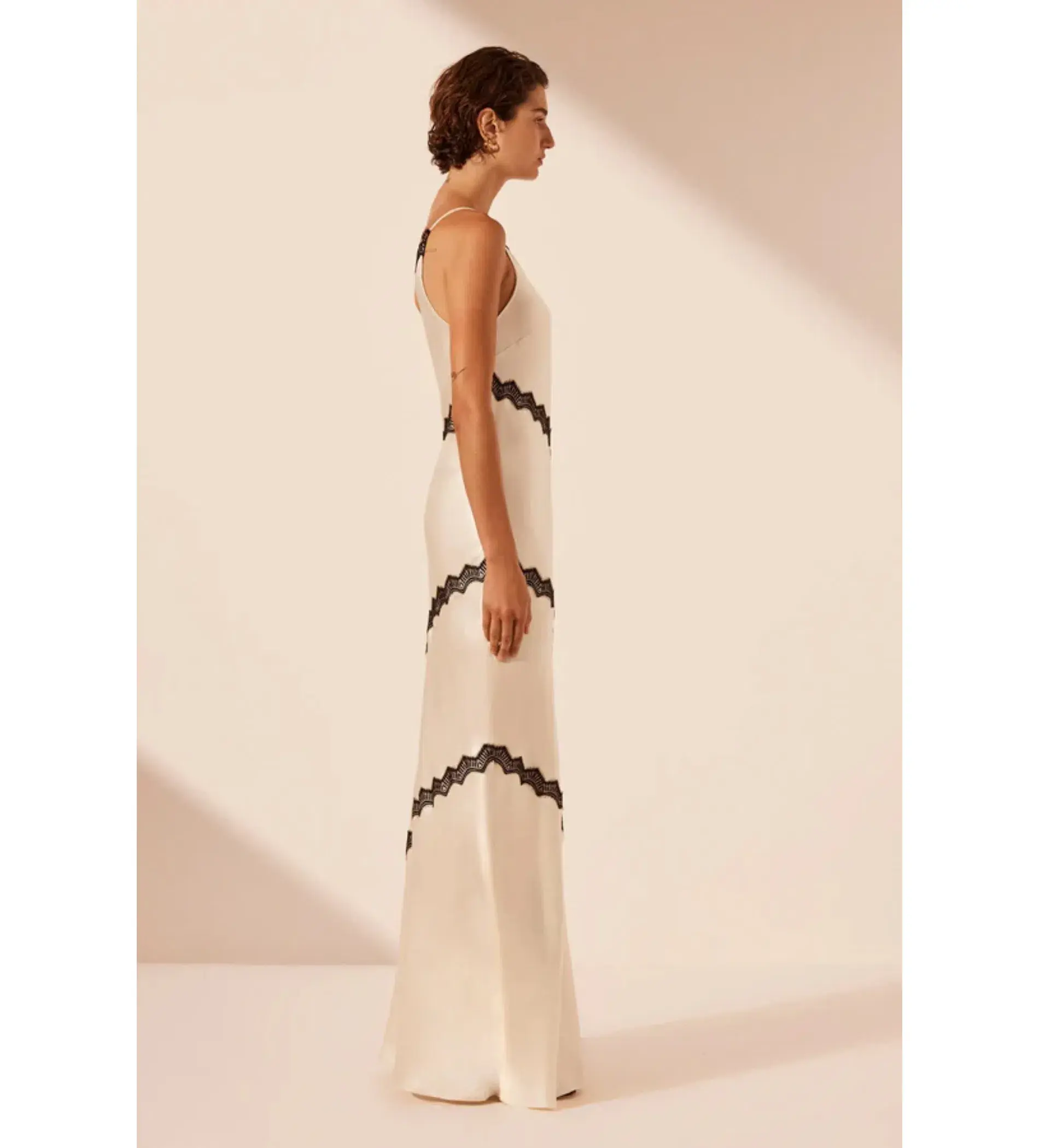 Shona Joy Camille Lace Asymmetrical Maxi Dress Size 8 - Image 3